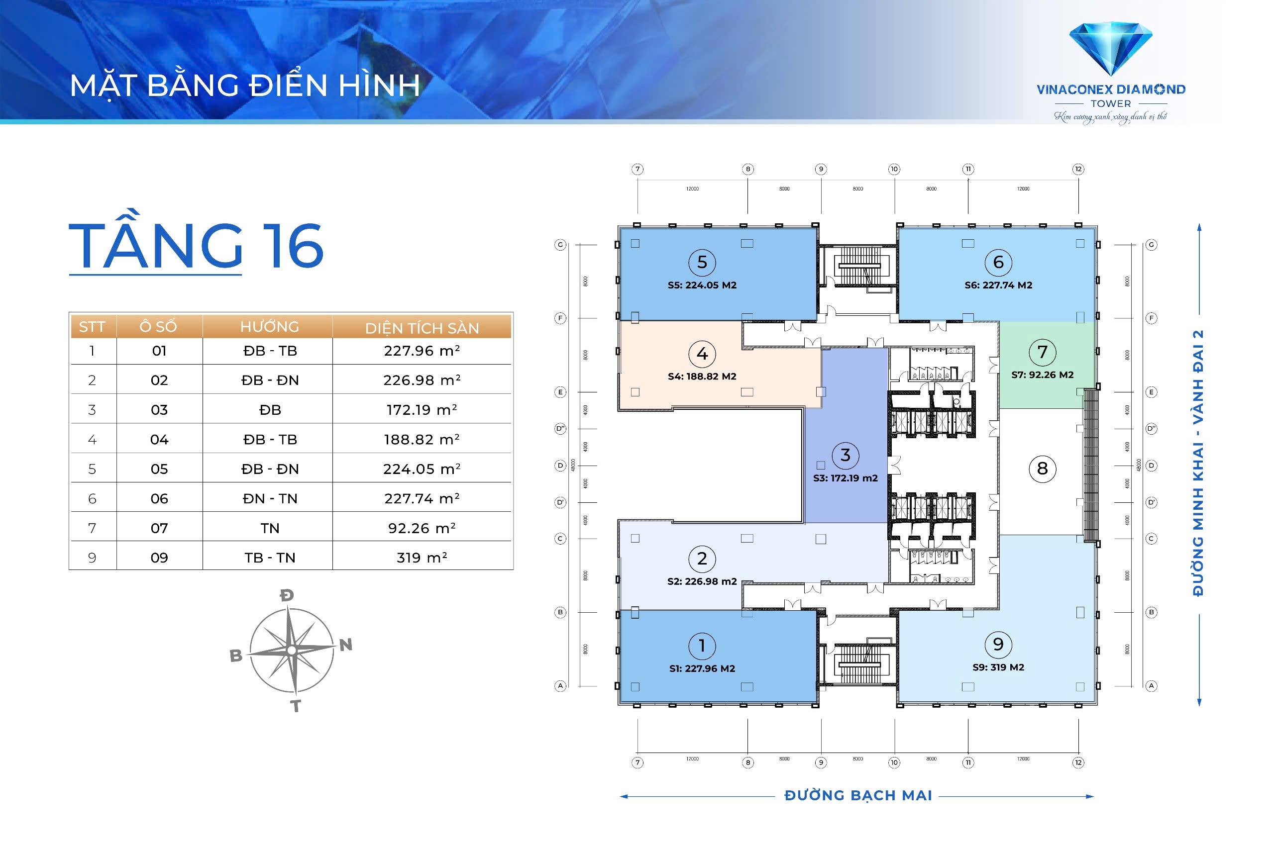 Mặt bằng Vinaconex Diamon Tower