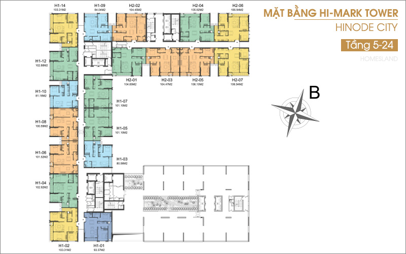 Mặt bằng Hinode City Minh Khai