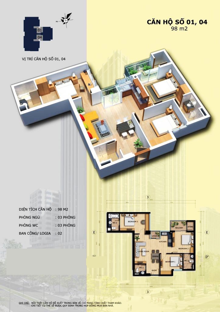 Thiết kế căn hộ chung cư Chợ Mơ Plaza