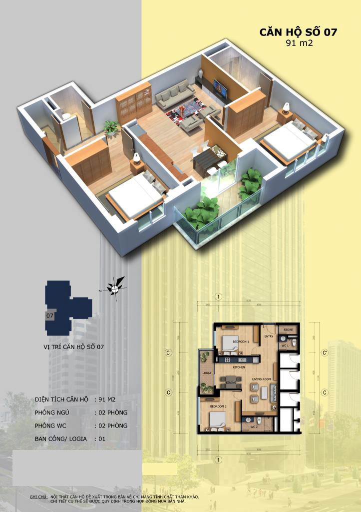 Thiết kế căn hộ chung cư Chợ Mơ Plaza