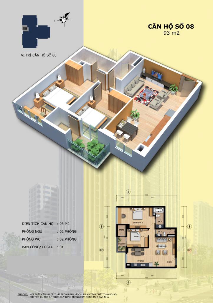 Thiết kế căn hộ chung cư Chợ Mơ Plaza