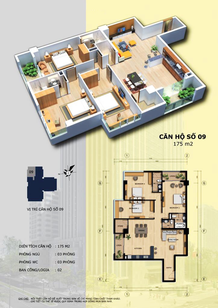Thiết kế căn hộ chung cư Chợ Mơ Plaza