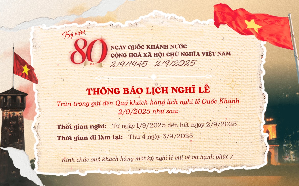 Thông báo nghỉ Lễ Quốc khánh 2/9 tại dự án Vinaconex Diamond Tower