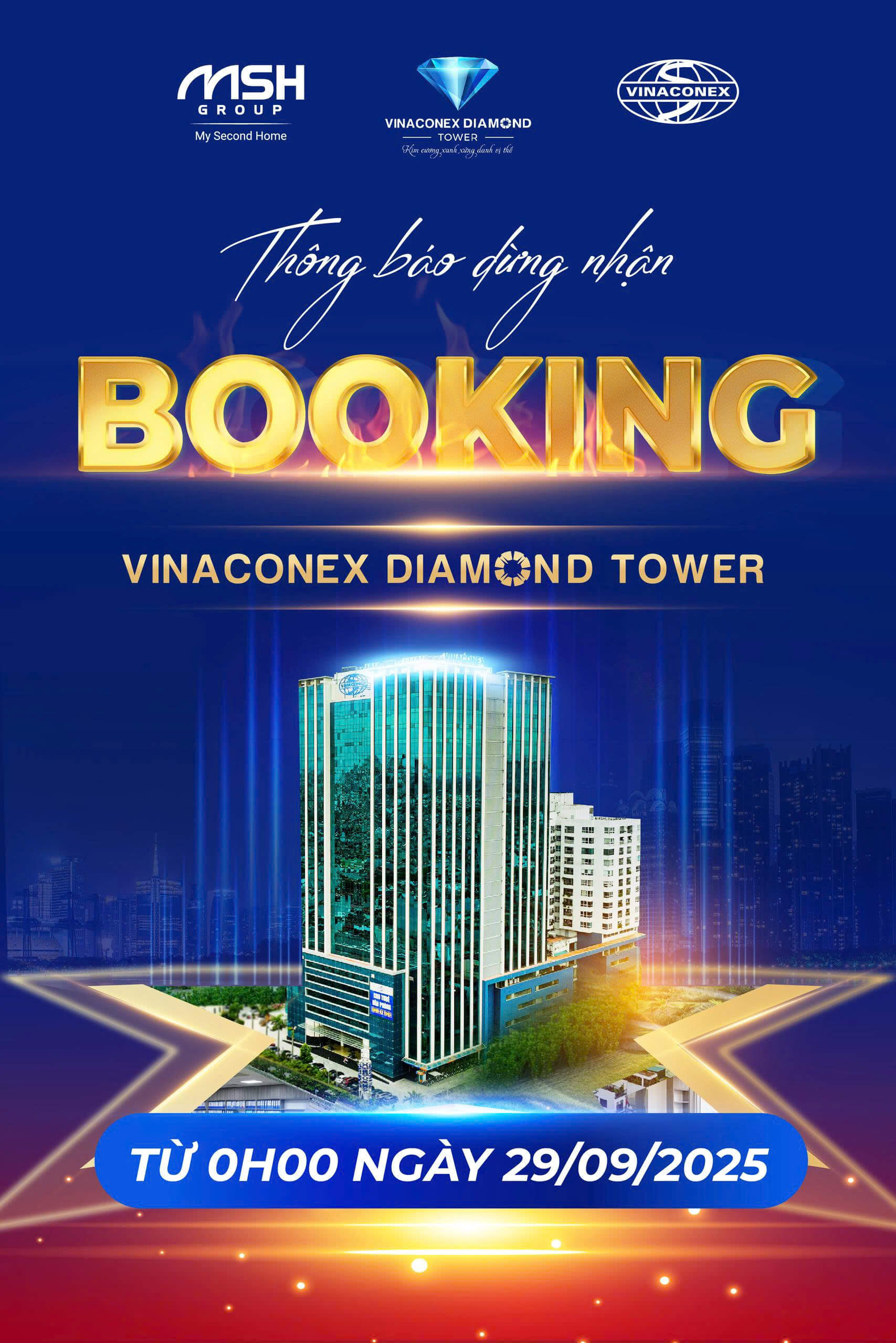 Thông Báo Quan Trọng: Dừng Nhận Booking Sàn Văn Phòng Vinaconex Diamond Tower