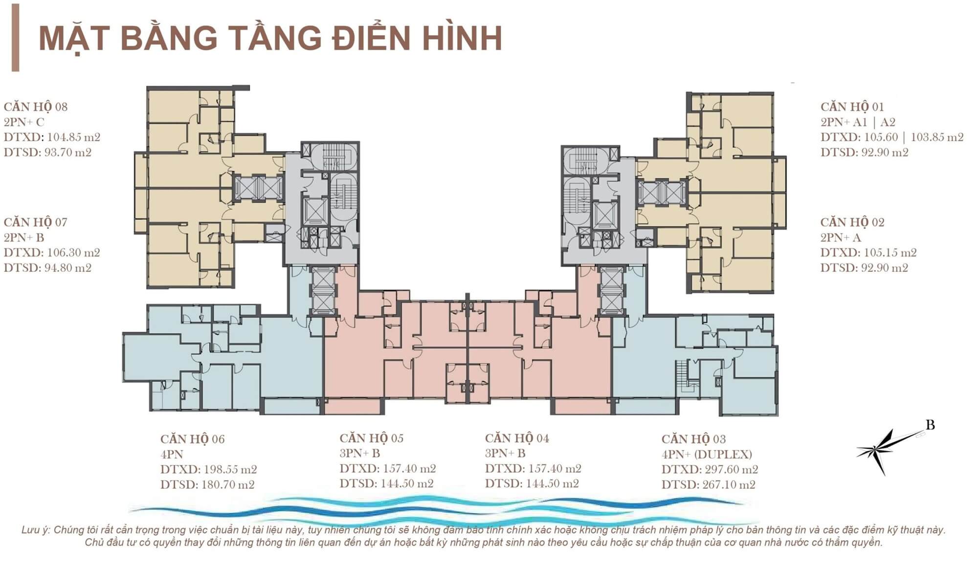 Mặt bằng tầng điển hình tại dự án Maison Privee