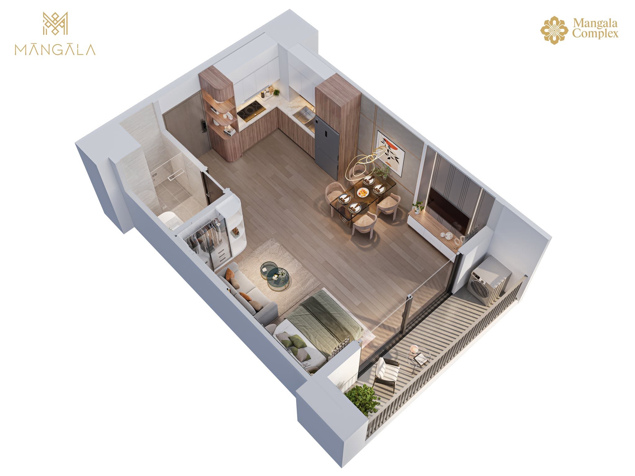 Thiết kế căn hộ Studio tại Mangala Complex
