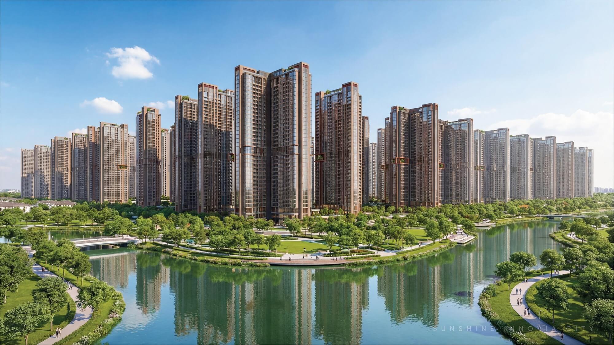 Dự án bao gồm 1 công viên trung tâm và nhiều cụm công viên nhỏ