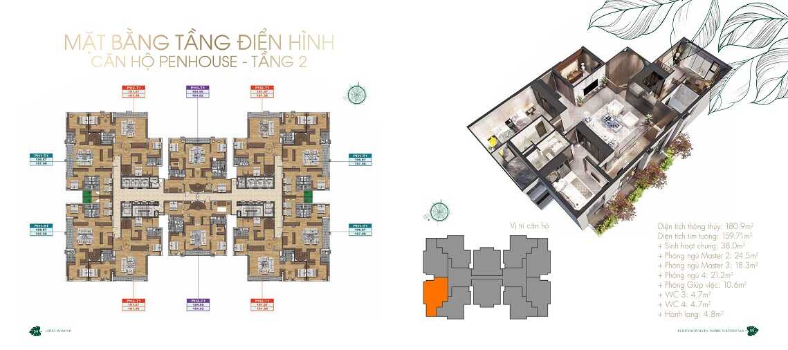 Thiết kế chi tiết căn hộ tại dự án Green Diamond Láng Hạ